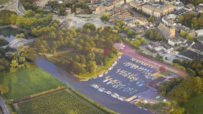 bovenaanzicht Jachthaven Lingeoever Geldermalsen